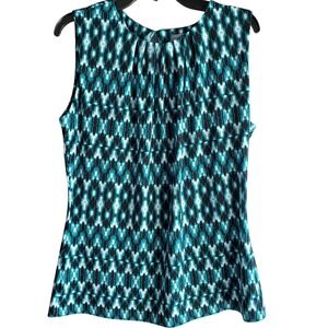Marc New York Women's Top Size S Sleeveless Pleated Round Neck Blouse